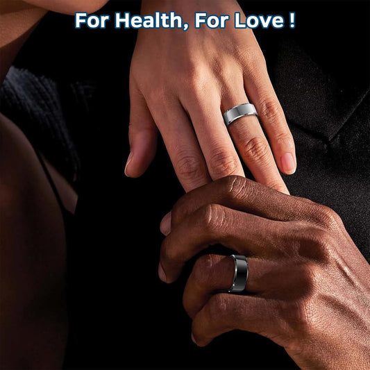 Smart Health Tracking Ring with Sleep and Heart Rate Monitoring, Waterproof Fitness Activity Tracker, Gesture Control, 7-Day Battery Life, Compatible with iOS and Android (Black, Size #10)